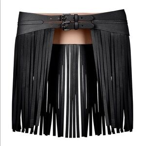 Bcbg fringe contour leather belt